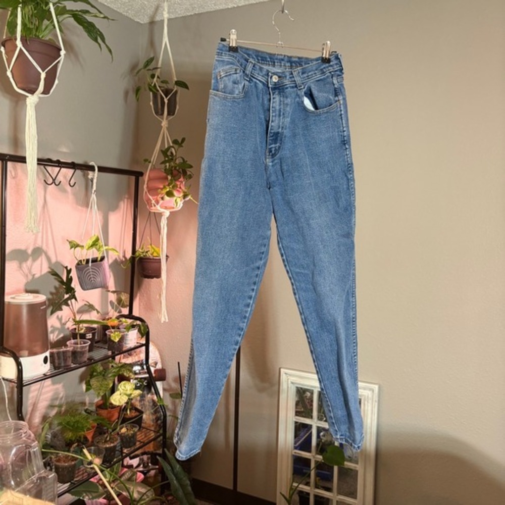 Jordache High Waisted Jeans Womens Size 12 Blue Tapered Leg Vintage‎ Mom Jeans